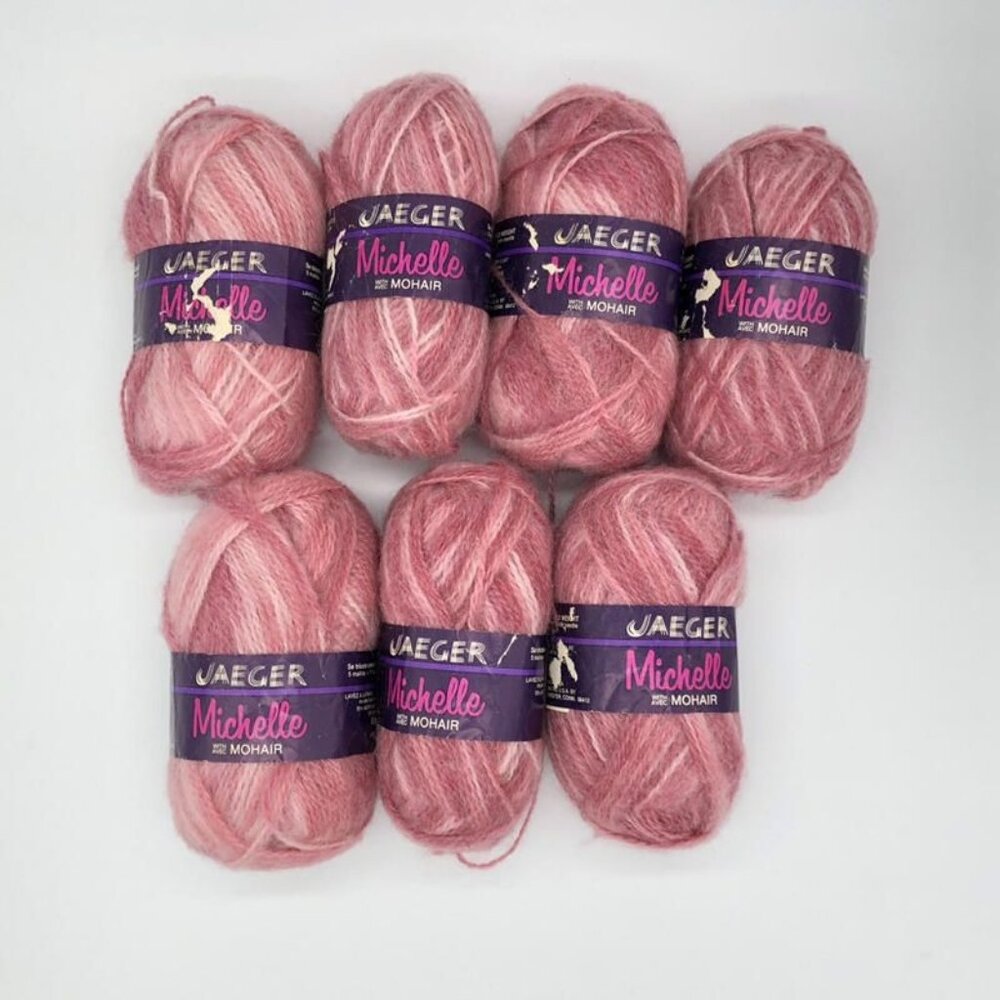 Jaeger Michelle Mohair Knitting Worsted Weight Yarn Lot of 7 Skeins New